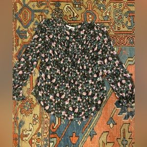 Veronica Beard floral blouse. Medium. Sheer black with floral print.